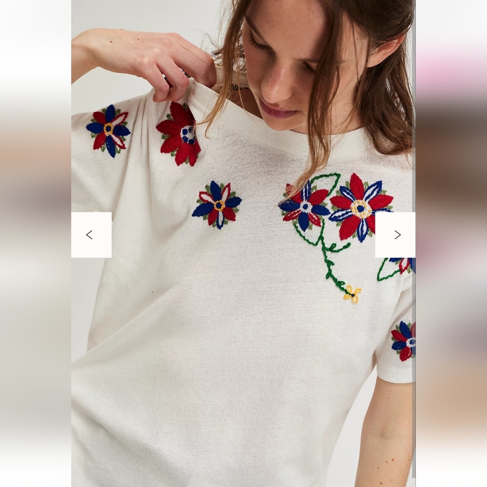 Free People Petal Stitch Tissue Tee In Ivory